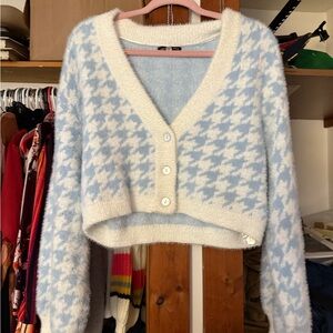 Kendall & Kylie Blue and Cream Cardigan